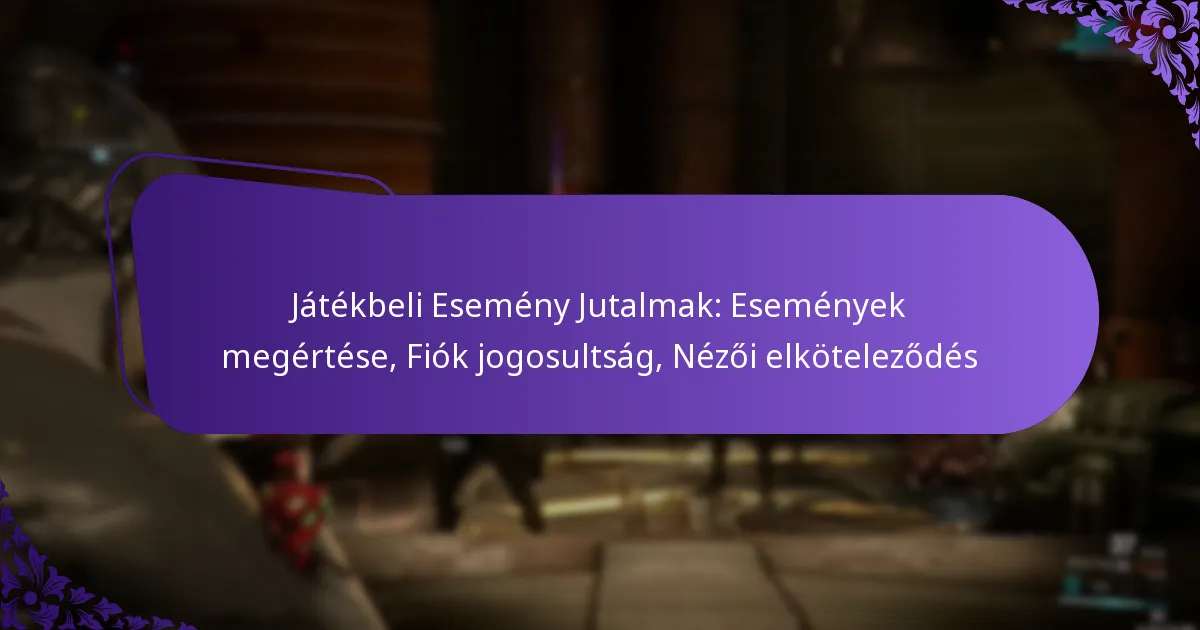 Játékbeli Esemény Jutalmak: Események megértése, Fiók jogosultság, Nézői elköteleződés