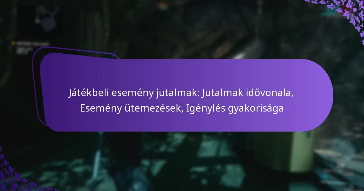 Játékbeli esemény jutalmak: Jutalmak idővonala, Esemény ütemezések, Igénylés gyakorisága