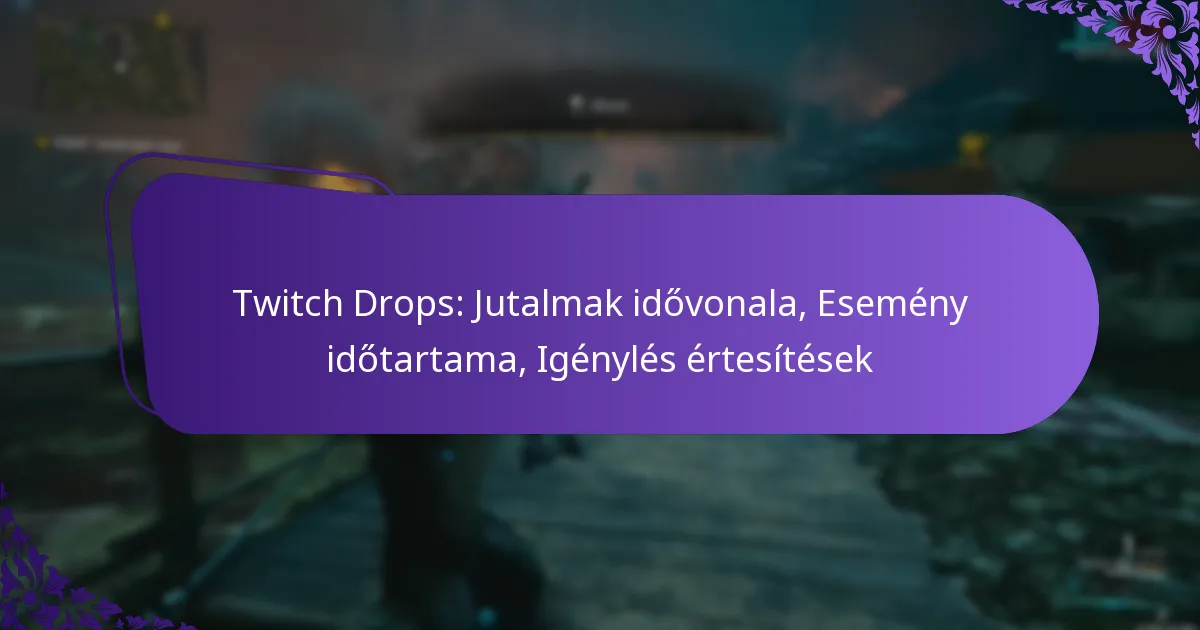 Twitch Drops: Jutalmak idővonala, Esemény időtartama, Igénylés értesítések